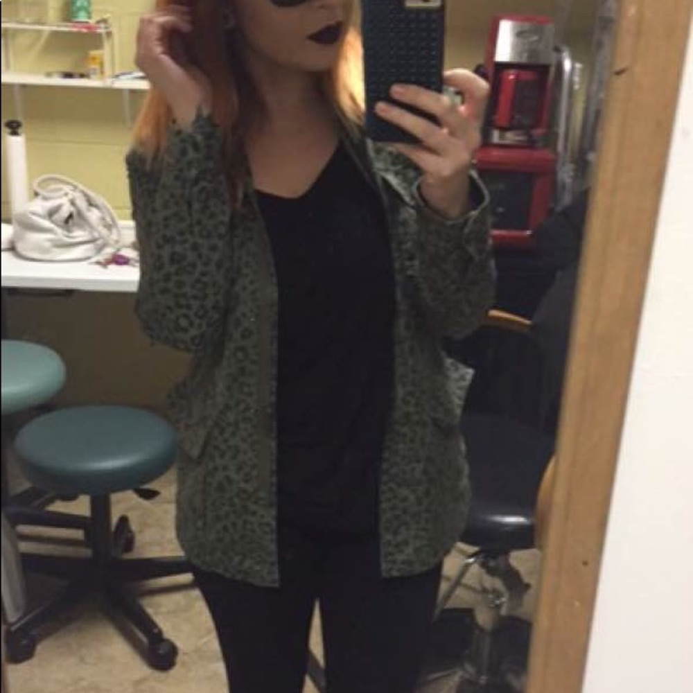 Free people, forever 21 leopard utility jacket